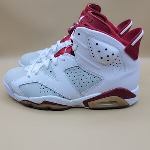 Nike Air Jordan 6 Retro Alternate Men's Shoes Size 8.5 White Pure Platinum Red